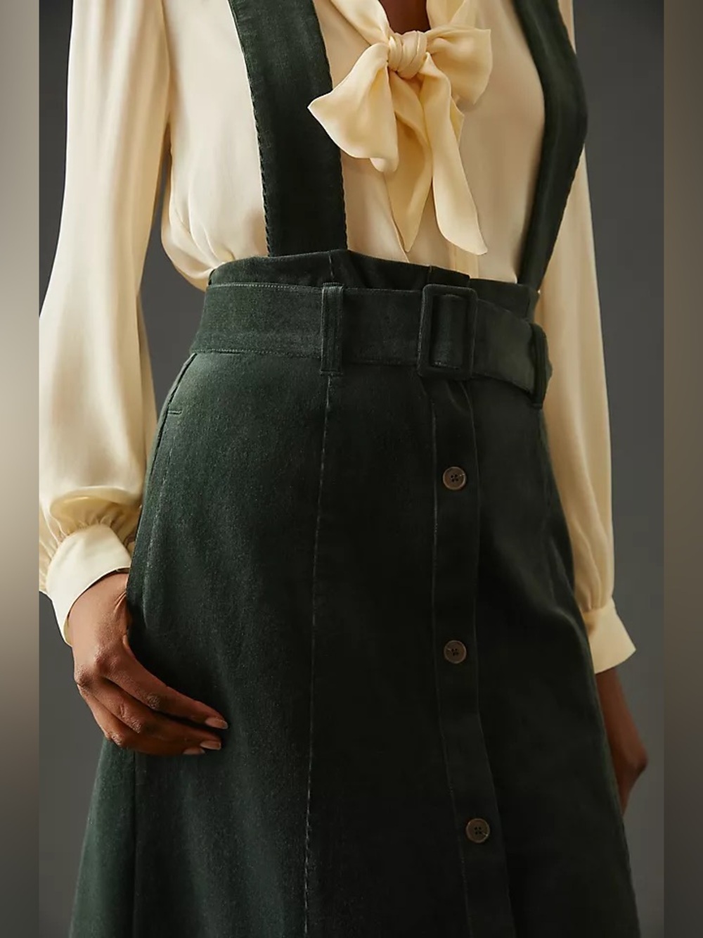 Maeve Corduroy Pinafore Skirt - Picture 2 of 7